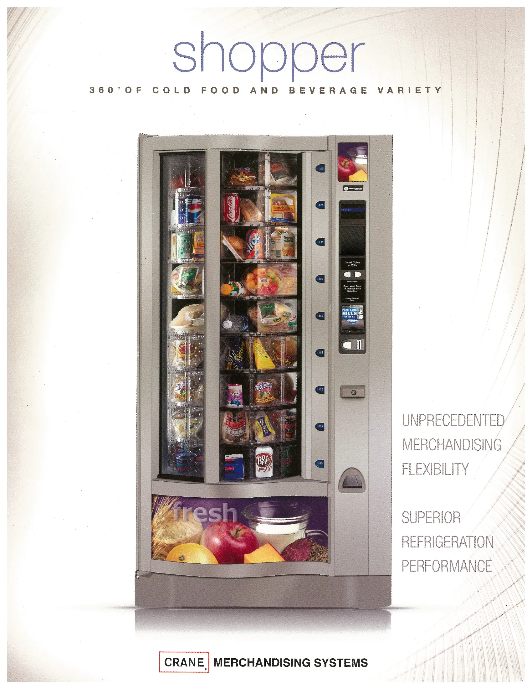 A vending machine with food inside of it.