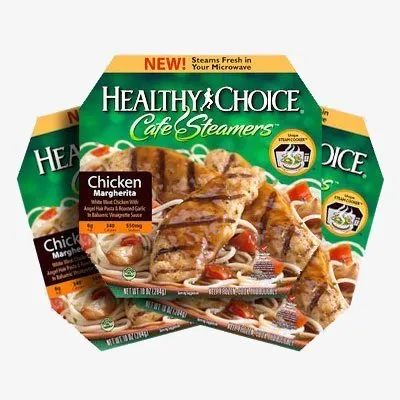 A package of healthy choice chicken marinara